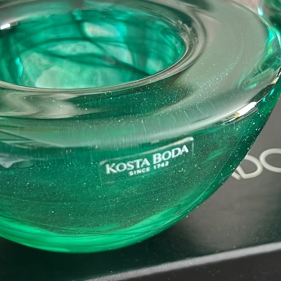 Kosta Boda RARE Green Swirl Votive Holders - Picture 3 of 7